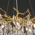 24-40 Zoll großer goldener Baumzweig-Kronleuchter aus K9-Kristall für Schlafzimmer