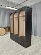 Hattie Solid Oak Entryway Cabinet Hand-Crafted with Hooks & Drawers