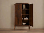 Armoire haute Frances en acajou, meuble de rangement vintage en bois