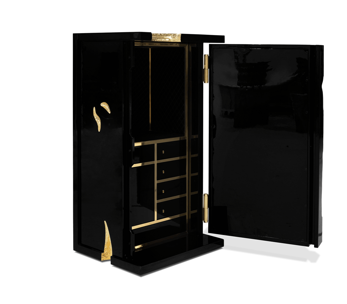Luxury Collectible Vault Safe with Gold-Plated Finish & Secret Dial Lock System