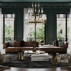 Luxury Sculptural Coffee Table Black & White High-Gloss Marble Finish