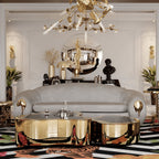 Luxury Hammered Brass Coffee Table with Wave Sculptural Design & Artisan Craftsmanship Center Tea Table