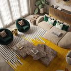 Luxury Sculptural Coffee Table Black & White High-Gloss Marble Finish