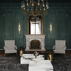 Luxury Sculptural Coffee Table Black & White High-Gloss Marble Finish