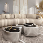Luxury Hammered Brass Coffee Table with Wave Sculptural Design & Artisan Craftsmanship Center Tea Table