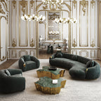 Luxury Patina Brass Coffee Table with Organic Sculptural Design & Handcrafted Finish Center Tea Table