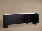 Flore Marble Stone Top Buffet Sideboard Wood Entryways Cabinet Living Media TV Cabinet