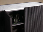 Flore Marble Stone Top Buffet Sideboard Wood Entryways Cabinet Living Media TV Cabinet