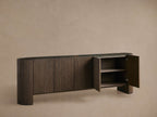 Flore Marble Stone Top Buffet Sideboard Wood Entryways Cabinet Living Media TV Cabinet