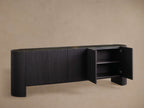 Flore Marble Stone Top Buffet Sideboard Wood Entryways Cabinet Living Media TV Cabinet