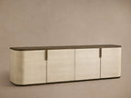 Harrow Media Console Faux Shagreen Finish Media Console with Oak Wood TV Stand