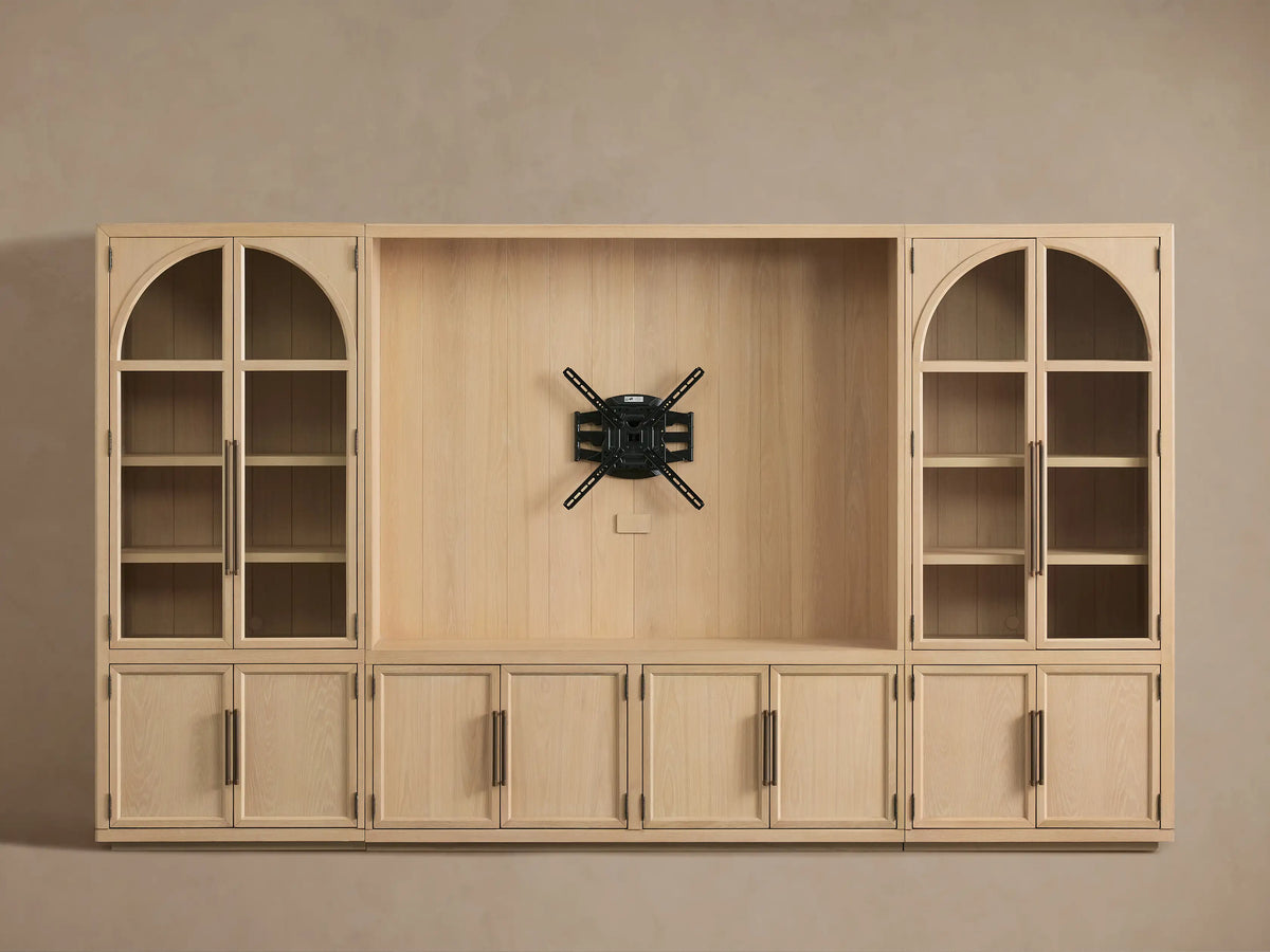 Hattie Solid Oak Wall Unit with Adjustable TV Mount