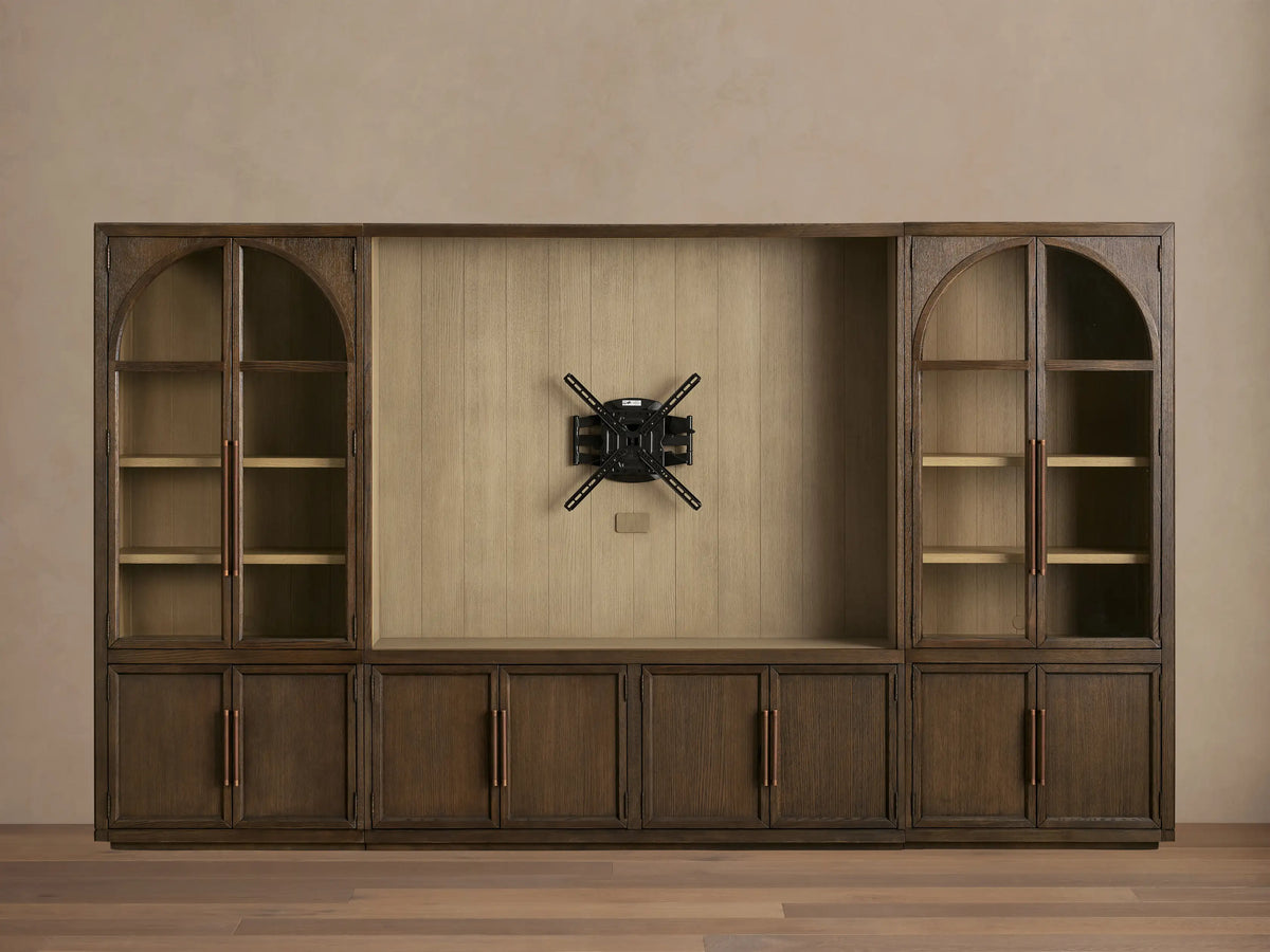 Hattie Solid Oak Wall Unit with Adjustable TV Mount