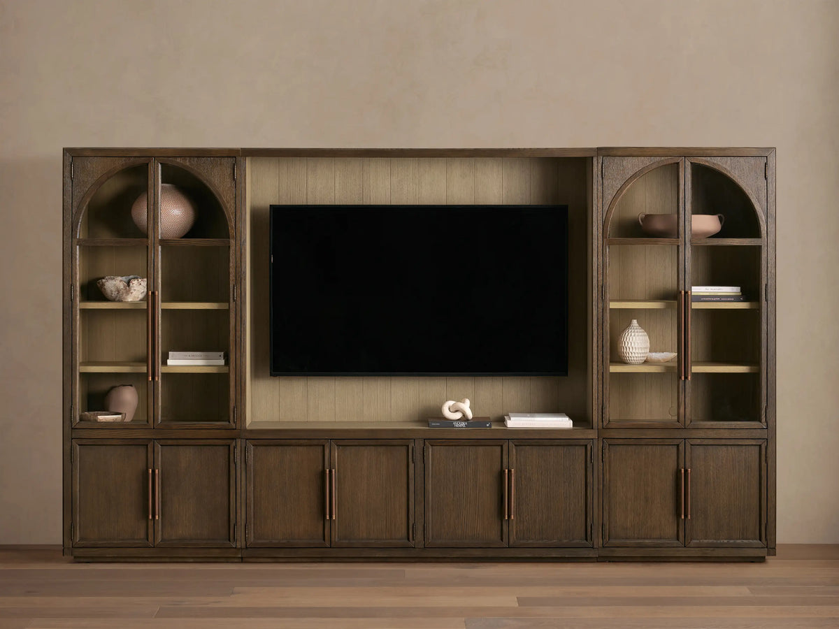 Hattie Solid Oak Wall Unit with Adjustable TV Mount