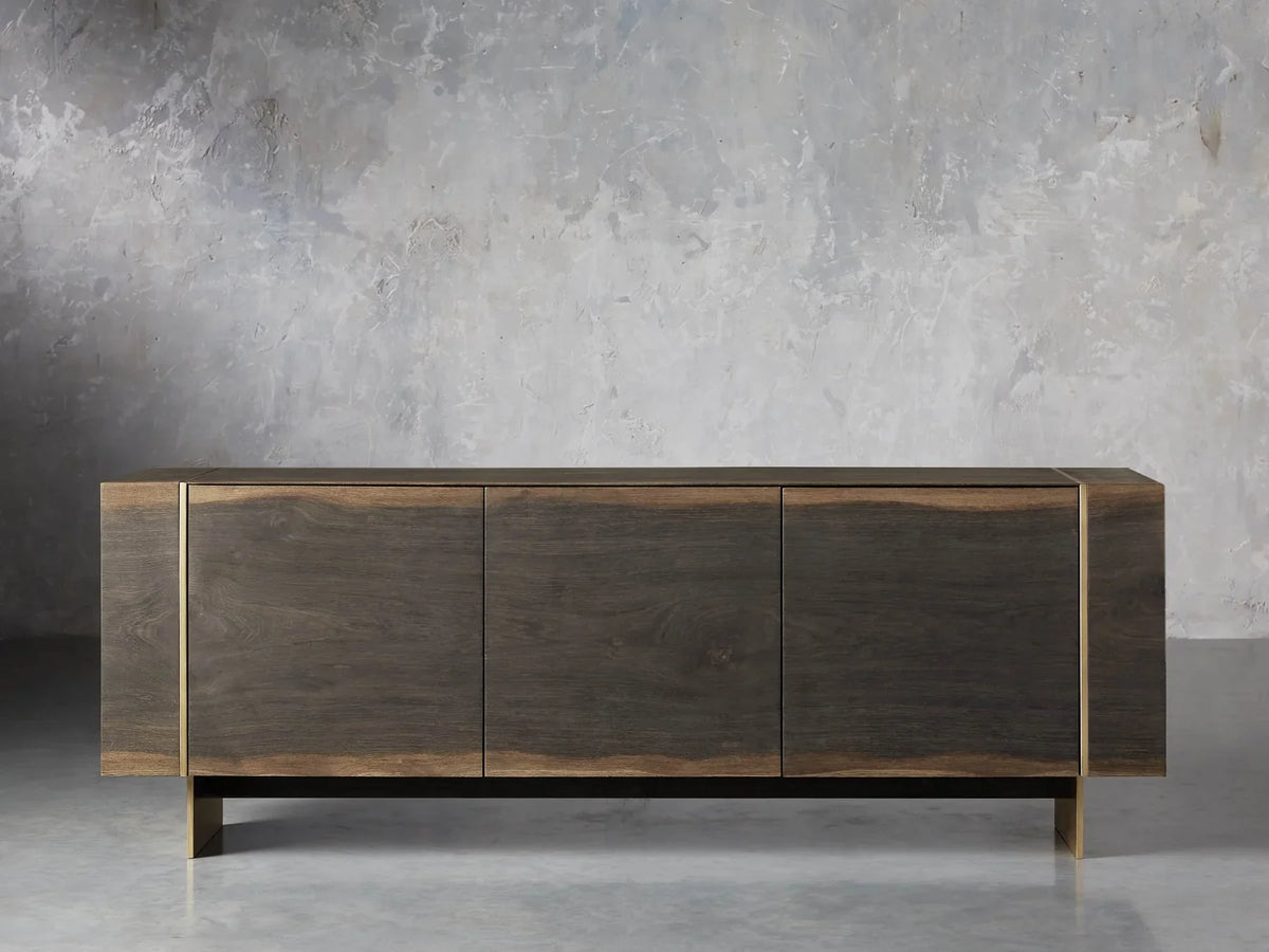 Mihaela Oak Mediakonsole, Unterhaltungsmöbel aus Holz, Schrank, Retro-TV-Ständer