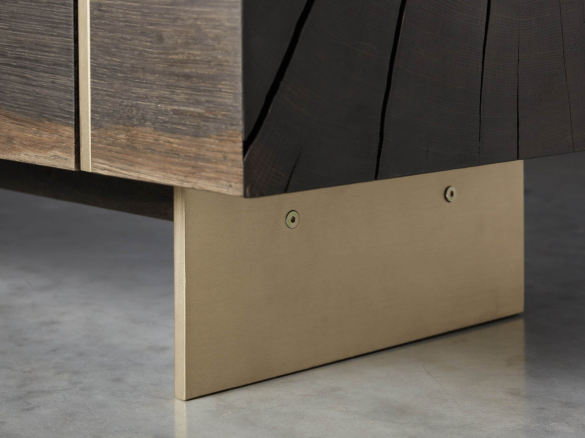 Mihaela Oak Mediakonsole, Unterhaltungsmöbel aus Holz, Schrank, Retro-TV-Ständer