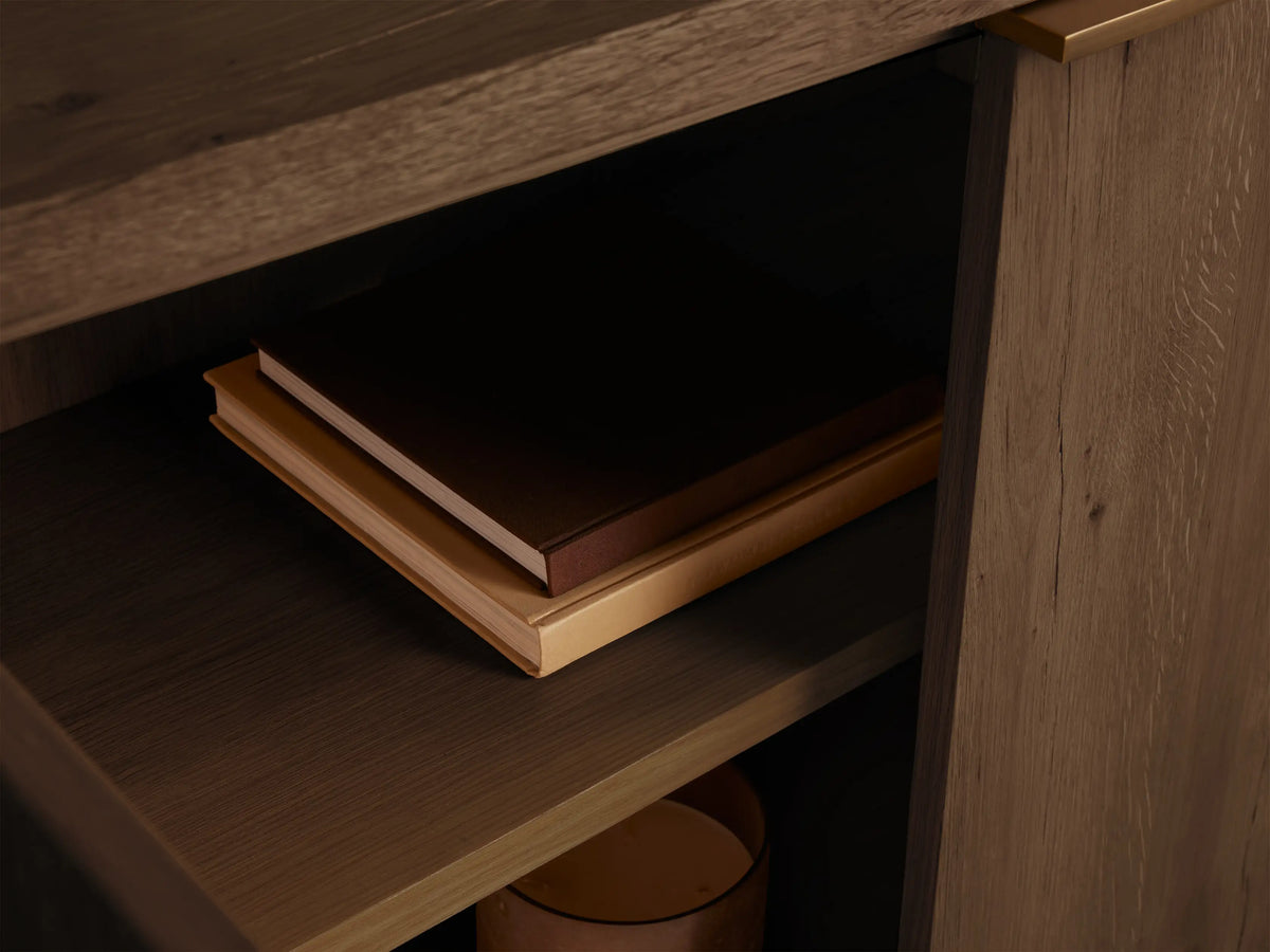 Redding Sideboard, Mid-Century Modern Solid Oak Sideboard