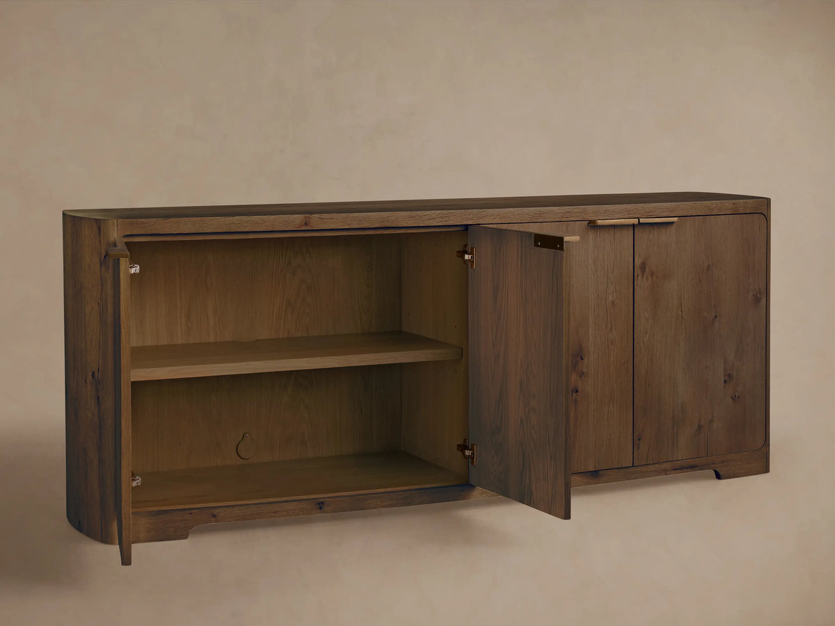 Redding Sideboard, Mid-Century Modern Solid Oak Sideboard