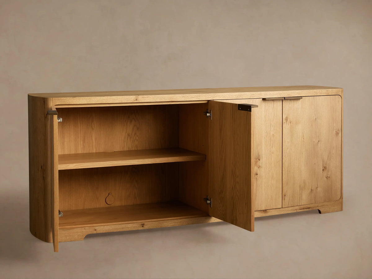 Redding Sideboard, Mid-Century Modern Solid Oak Sideboard