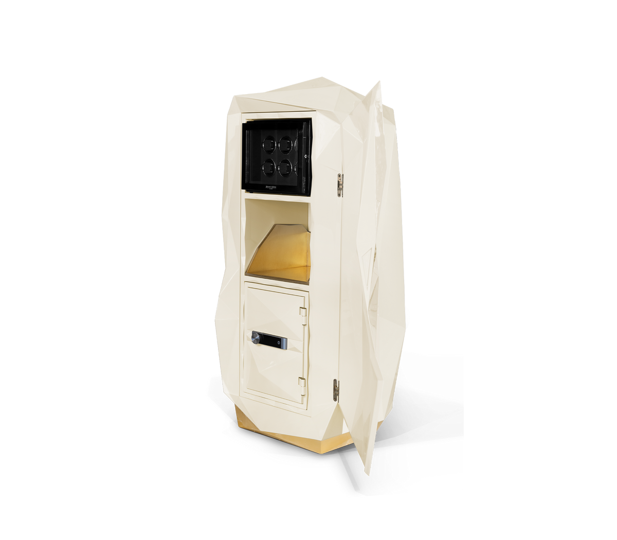 Luxury Diamond Floor Safe with Hidden Watch Winder & Certified High-Security Storage System