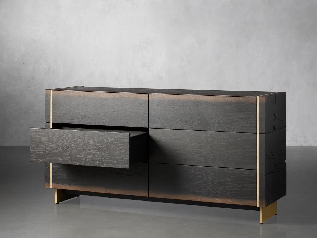 Mihaela Kommode mit sechs Schubladen, Holz, wasserbasiert