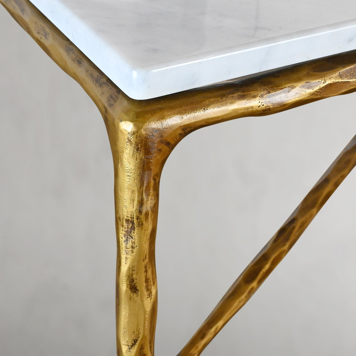 Thaddeus Metal Rectangle Marble Coffee Table Hand-Forged Living Sofa Center Tea Table