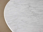 Runder Esstisch Saint Germain mit Carrara-Marmorplatte und Holzgestell Toulouse
