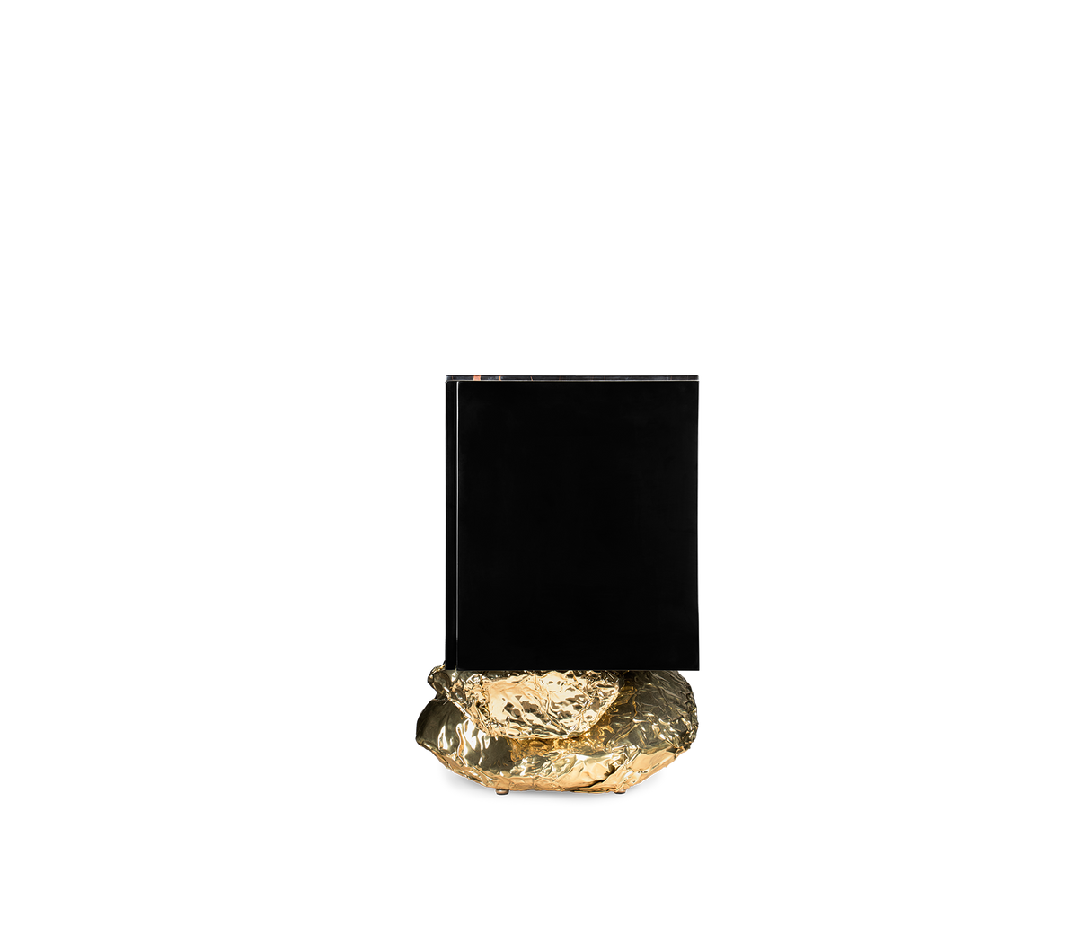 Luxury Gold Buffet Cabinet with Sculptural Metal Base & Hidden Storage