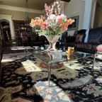 Thaddeus Hand-Forged Glass Coffee Table Square Metal for Living Room