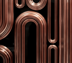 Luxury Gold Sideboard Buffet Cabinet with Sculptural Metal Design & Hidden Storage