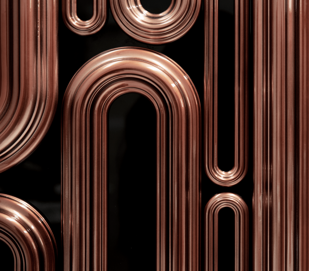 Luxury Gold Sideboard Buffet Cabinet with Sculptural Metal Design & Hidden Storage
