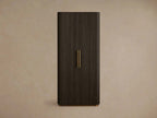 Armoire haute Finnley en bois, style champêtre, avec portes, pour salon.