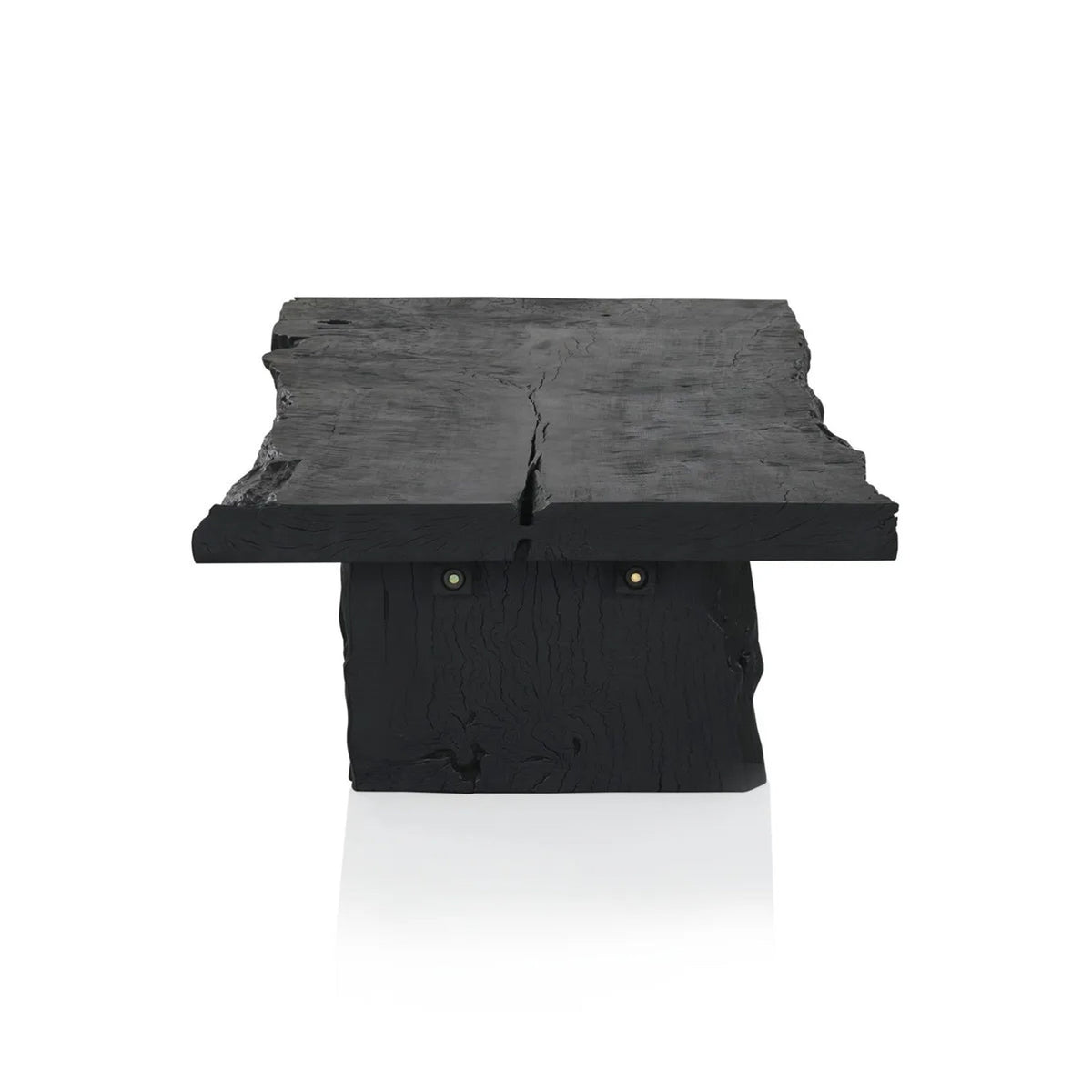 Nobu Wood Rectangular Coffee Table Sofa Center Tea Table with Burnt Noir Finish Natural Feel