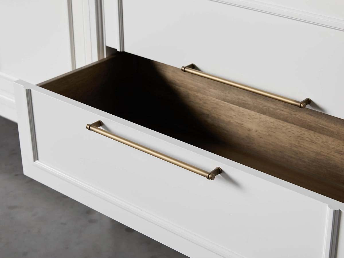 Rowan Wood Modulares Wandregal, Mahagoni-Aufbewahrungsschrank mit geriffeltem Glas