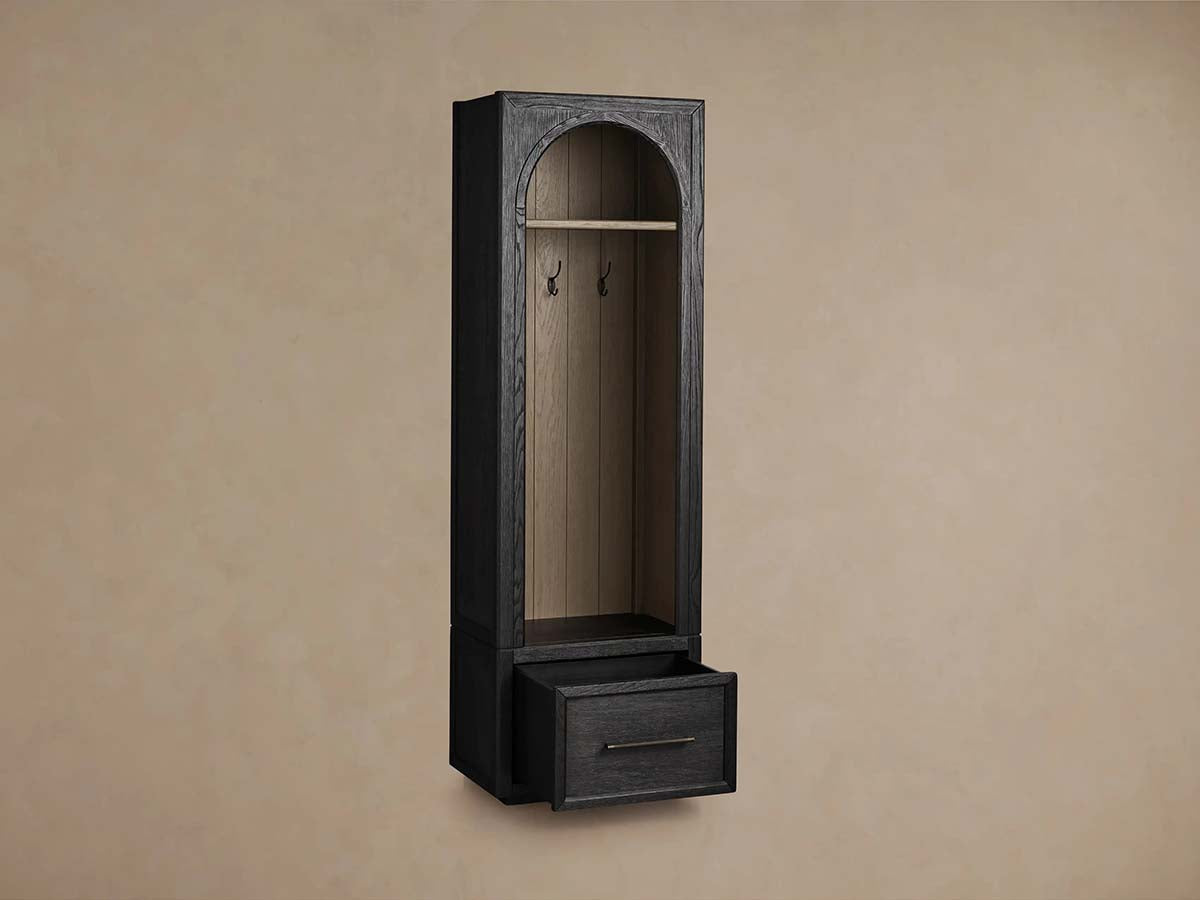 Hattie Solid Oak Entryway Cabinet Hand-Crafted with Hooks & Drawers
