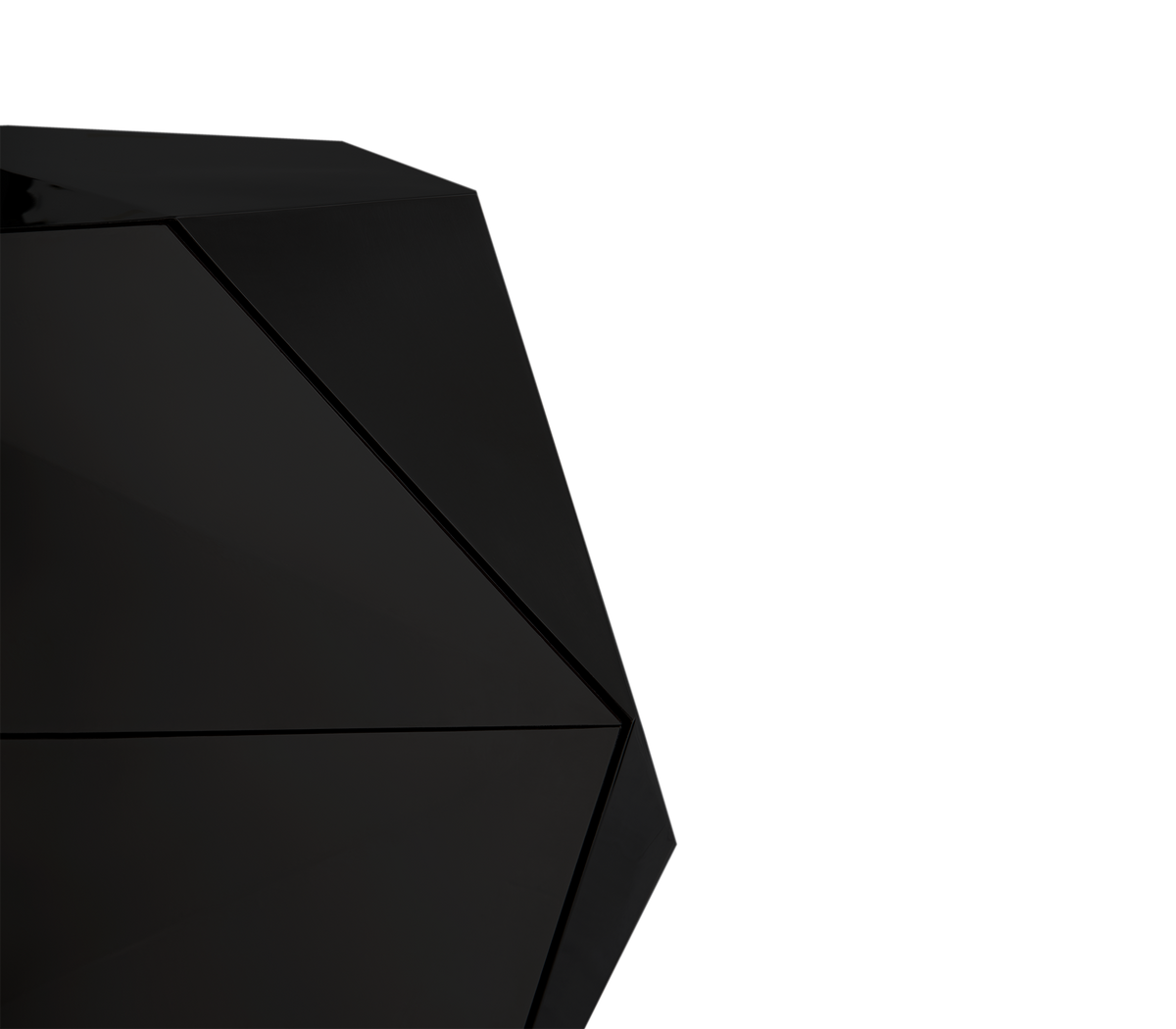Luxury Black Faceted Sideboard Buffet Cabinet with Hidden Storage