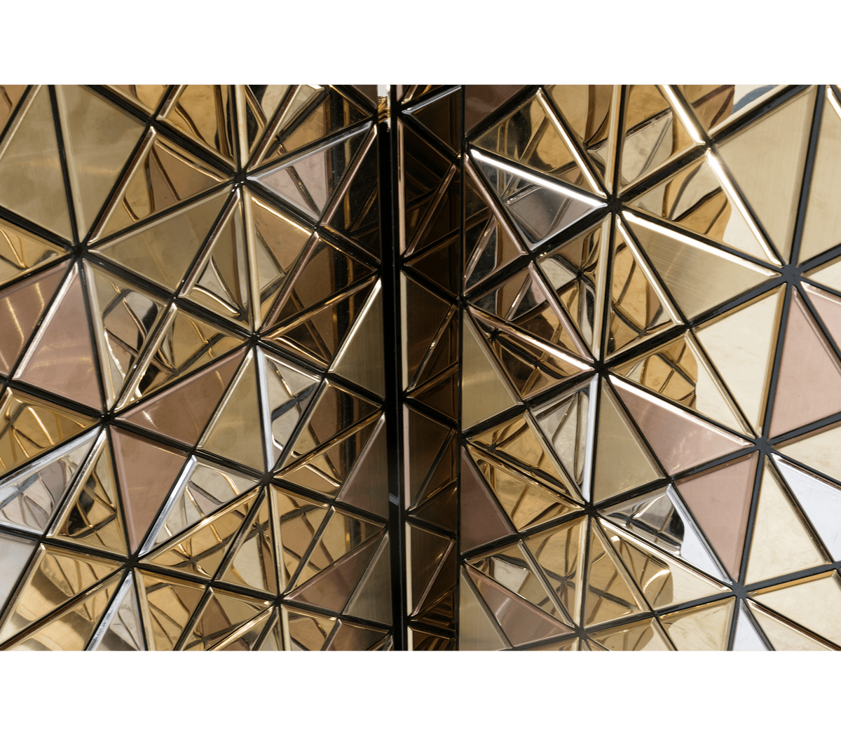 Luxury Anodized Metal Sideboard Cabinet with Pixel-Inspired Design & Hidden Storage