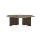 Bowie Coffee Table with Hammered Cast Aluminum Sofa Center Tea Table in Antiqued Bronze