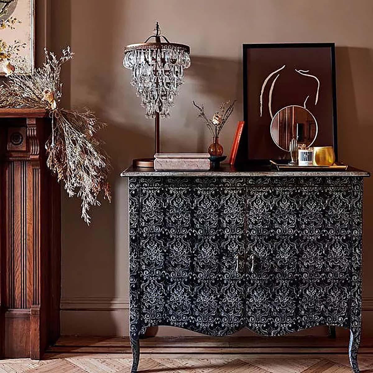 Amalfi Holz Sideboards Buffet Anrichte Handbemalt Used-Look Eingang Aufbewahrungsschrank