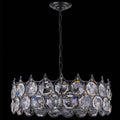 Luxuriöser 24x24x8,3 Zoll großer Kronleuchter aus schwarzem Metall und Kristall mit 39,4 Zoll langer Aufhängekette – Elegante dekorative Beleuchtungskörper