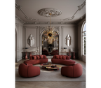 Luxury Calacatta Marble Coffee Table with Black Sculptural Base & Modern Design Center Tea Table