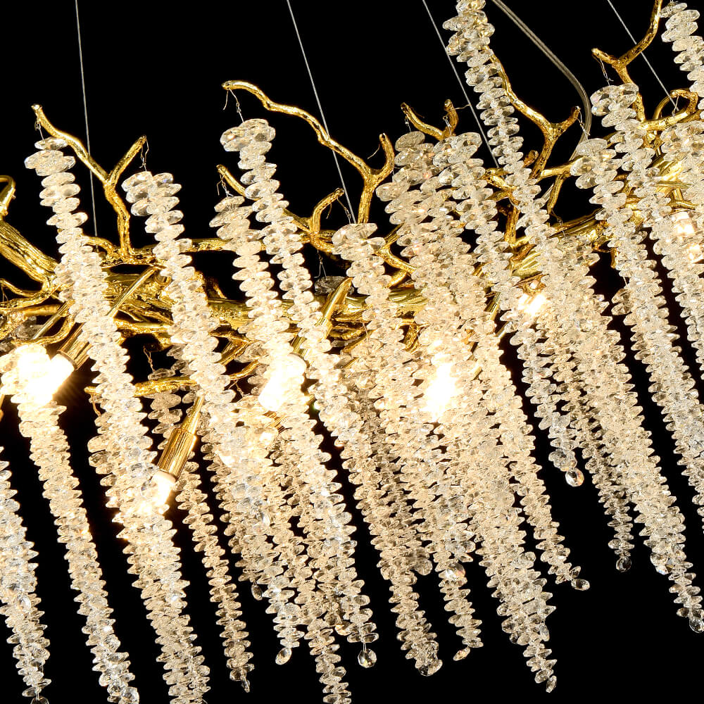 48-72 Inch Long Dining Room Chandelier Modern Tree Branch Crystal Chandelier