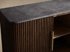Finnley Rural Buffet Sideboard Marble Top Media TV Cabinet Wood Entryways Storage Cabinet