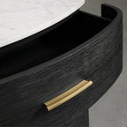 Commode Danny Wood à six tiroirs avec plateau en marbre, meuble de rangement à six tiroirs