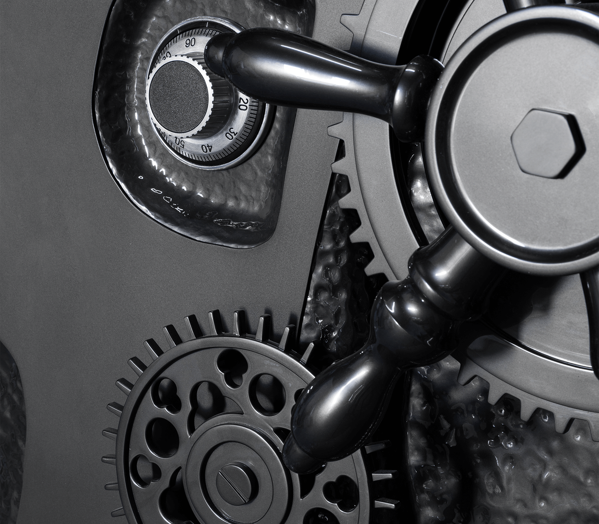 Luxury Collectible Vault Safe with Gold-Plated Finish & Secret Dial Lock System