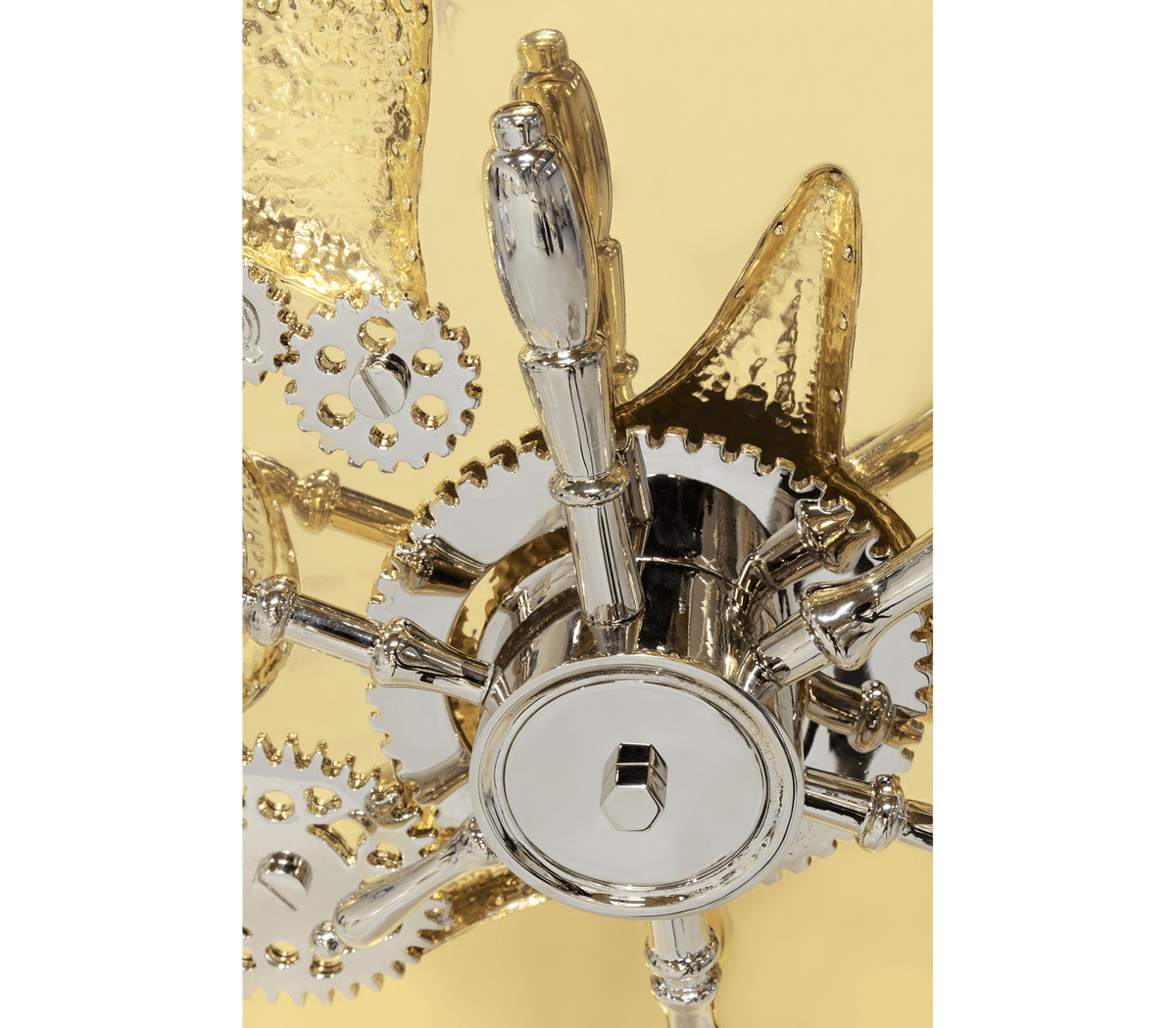 Luxury Portable Jewelry Safe with Secret Dial Lock & Gold-Plated Brass Gear Design