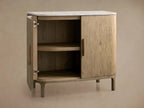 Danny Marble Top Buffet Sideboards Oak Wood Entrance Cabinet