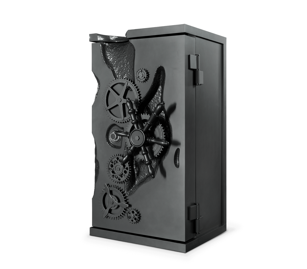Luxury Collectible Vault Safe with Gold-Plated Finish & Secret Dial Lock System