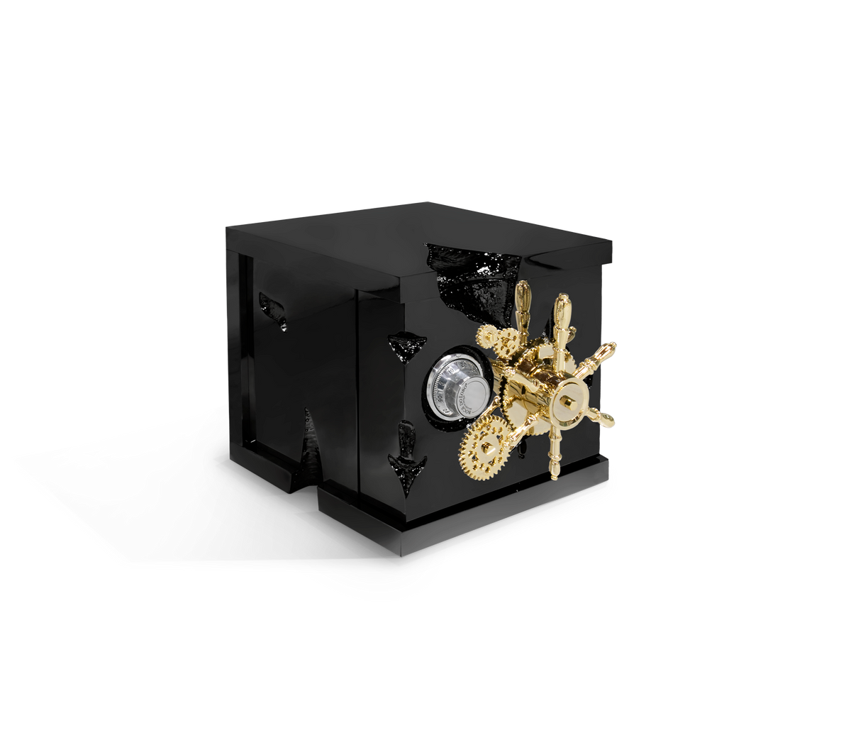 Luxury Portable Jewelry Safe with Secret Dial Lock & Gold-Plated Brass Gear Design