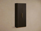 Armoire haute Finnley en bois, style champêtre, avec portes, pour salon.